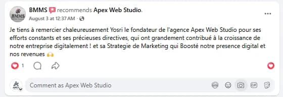 Recommandation BMMS sur Facebook